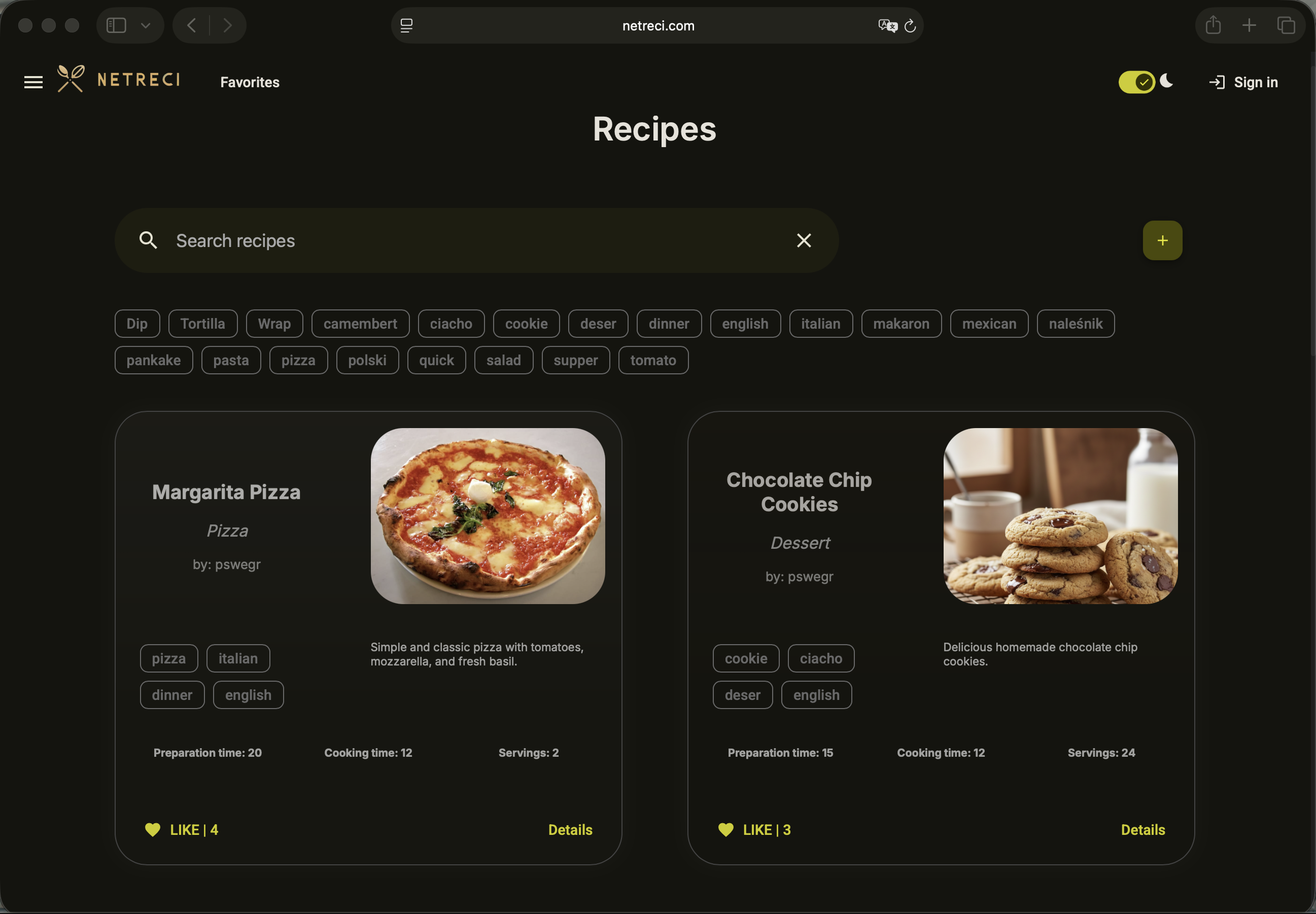 Netreci website view 1